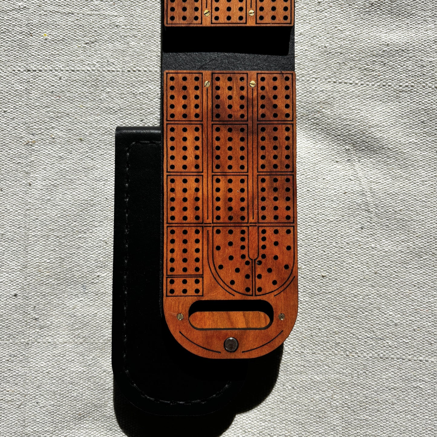 Travel Cribbage Board - Mahogany Wood