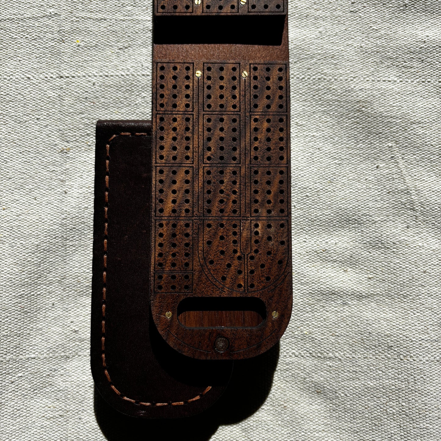 Travel Cribbage Board - Walnut Wood