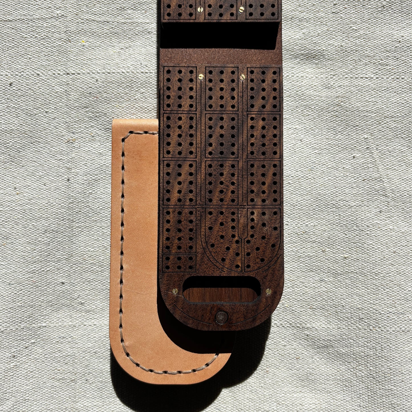 Travel Cribbage Board - Walnut Wood