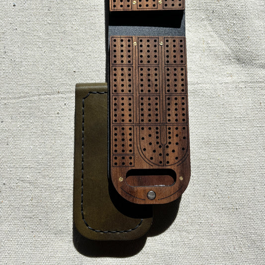 Travel Cribbage Board - Walnut Wood